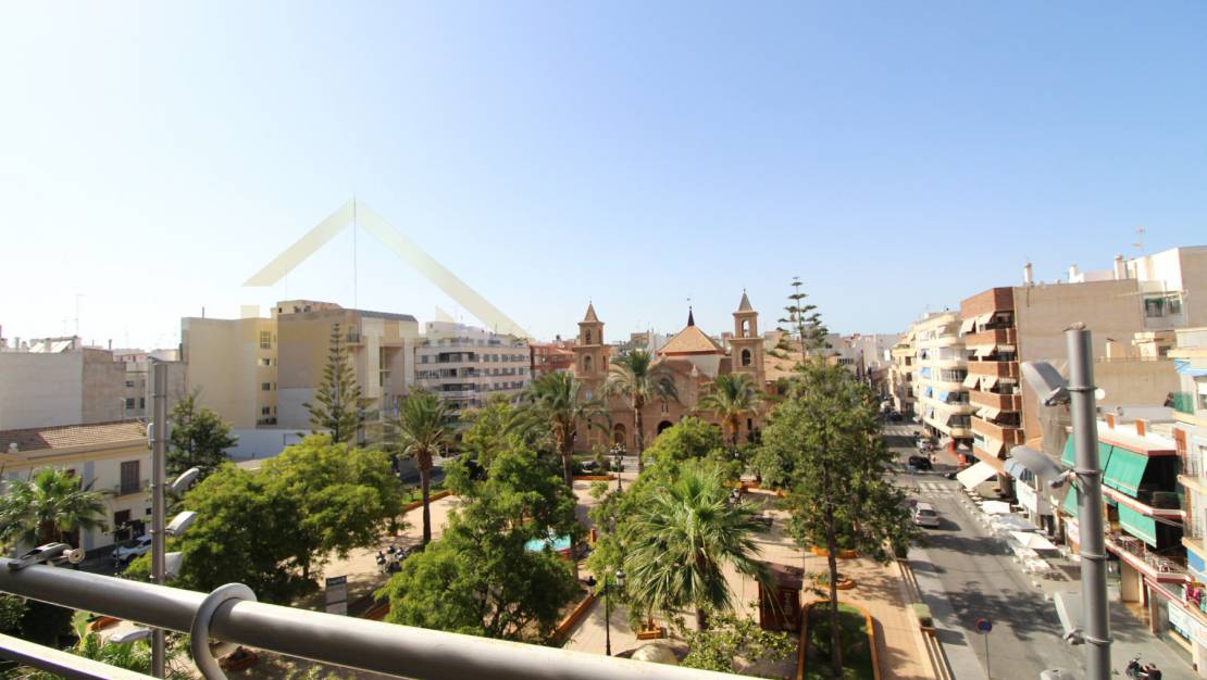 Apartamento amueblado en el centro de Torrevieja con vistas a la Plaza Constitucion -vistas terraza