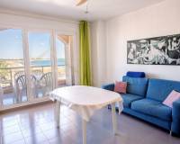 First line apartment in Playa Flamenca with sea views- living room
