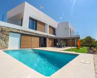 Piscina | Villa de obra nueva con piscina en venta en Finestrat